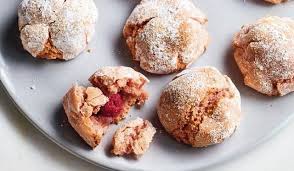 Nadiya Hussain S Raspberry Amaretti Biscuits Recipe Bbc2 Nadiya Bakes Recipe In 2020 Biscuit Recipe Baking Amaretti Biscuits