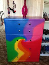 Tie Dye Dresser Hippie Room Decor Rainbow Furniture Hippie House