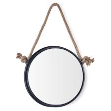 Maybe you would like to learn more about one of these? 15in Black Iron Framed Round Accent Mirror With Hanging Rope Danya B