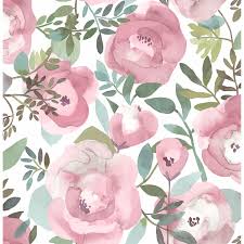 And 'oriental flowers' by elmira amirova pink blue white orange lime green yellow: 2903 25839 Orla Pink Floral Wallpaper By A Street Prints
