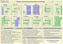 Отмечены в церковных календарях и даты родительских суббот. Pravoslavnyj Cerkovnyj Kalendar Na 2019 God Prazdnichnye Dni I Posty Po Mesyacam