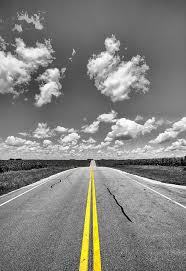 Black And White Road Down A Black And White Road By Bill Tiepelman In 2020 Yellow Photography Black And White Photo Wall Yellow Road
