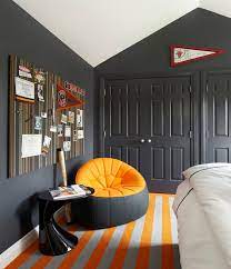 A grey and orange bedroom is surprisingly fresh, vibrant, and inviting! Orange And Gray Room Contemporary Boy S Room Suzanne Lovell