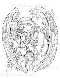 Search through 623,989 free printable colorings at getcolorings. Gothic Angel Fantasy Art Coloring Book Page Elvenstarart