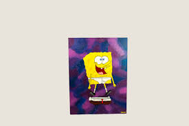 Spongebob No Pants Pop Art Painting 32x40 Acrylic Painting Wall Art Colorful Painting Artwork Spongebob Pop Art Painting Pop Art Colorful Paintings