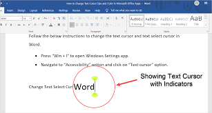 How To Change Text Cursor Size And Color In Microsoft Word Webnots