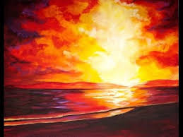 Artist angela anderson shows step by step how to create this waterscape painting with silh. Sunset At The Beach Beginners Acrylic Step By Step The Art Sherpa