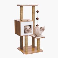 Vesper High Base Walnut Cat Tree And Scratcher Catit Uk