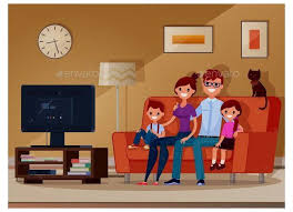 Watching Tv Art Watchingtvart Family Watching Tv Family Watching Tv In 2020 Friends Illustration Cartoon Styles Cartoon Drawings