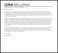 I offer a proven track record of achievement in identifying and capitalizing on opportunities to. Computer Repair Technician Cover Letter Sample Cover Letter Templates Examples
