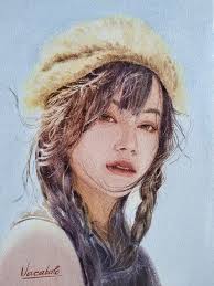 Been taking a hair painting class. I painted these portraits using two  different styles for hair.