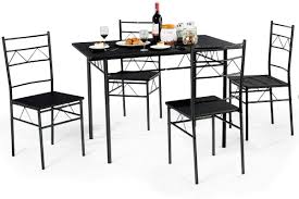 Maybe you would like to learn more about one of these? Amazon Com Lonestar Wholesalers 5 Piece Dining Table Set 4 Chairs Wood Metal Kitchen Breakfast Furniture Black Table Chair Sets