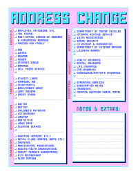 Free Moving Checklist Printable This Change Of Address Template For Your House Or Apartment Wil Moving Checklist Printable Moving Checklist Change Of Address