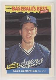 The teams are in order based on their respective performance during the prior year. 1986 Fleer Baseball S Best Sluggers Vs Pitchers Box Set Base 16 Orel Hershiser