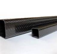 Square Carbon Fiber Roll Wrapped Tubes - 1.00" ID X 1.125" OD, 78"