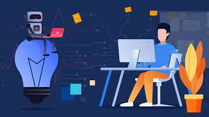 flat robot dialogue office business office business man character office plant technology futu future technology graphic design background templates technology