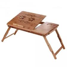 Plateau De Lit Pliable Table Pour Ordinateur Portable Bureau Reglable Avec Trous D Aeration Materiau Bambou Table Pour Ordinateur Portable Table De Lit Lit Pliable