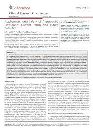 Overall things usually will continue to improve over the next 2 years. Pdf Applications And Safety Of Therapeutic Ultrasound Current Trends And Future Potential