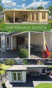Gartenhaus Quinta Mit Grossem Aufenthaltsraum Und Uberdachter Terrasse Perfekt Um Die Grill Saison Und Flachdach Gartenhaus Gartenhaus Gartenhaus Mit Terrasse