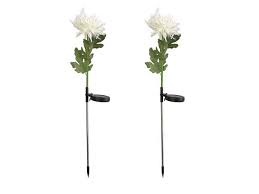<br /> installs anywhere that gets direct sunlight. 2 Pack Outdoor Solar Lights Waterproof Chrysanthemum Flowers Stake Light Solar Garden Lights Landscape Pathway Light For Patio Yard Decor Newegg Com