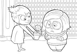 Fear and disgust inside out coloring page with few details for kids : Coloring Pages Inside Out Print For Kids In Format A4