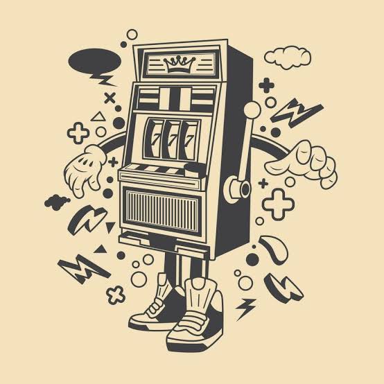 Retro Slot Machine Cartoon Character Vector Illustration 23514859 Vector  Art at Vecteezy