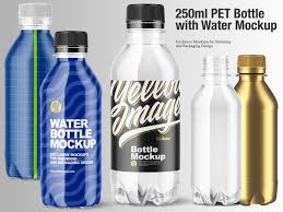 250ml Pet Bottle With Water Mockup In 2020 Pet Bottle Bottle Pets