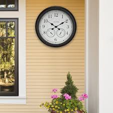 Shop for wall clocks with thermometers online at target. 24 Inch Weathered Wall Clock With Thermometer And Hygrometer Home Decor Co Clocks