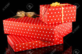 Red and black wrapping paper. Beautiful Gifts In Wrapping Paper Of Red Color On A Black Background Stock Photo Picture And Royalty Free Image Image 21951900