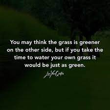 If The Grass Looks Greener On The Other Side Stop Staring Stop Comparing Stop Complaining Start Watering The Gr The Other Side Stop Complaining Watering