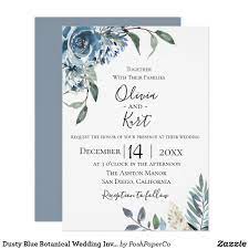 Dusty Blue Botanical Wedding Invitation Zazzle Ca Kartu Undangan Pernikahan Pernikahan Bunga Contoh Undangan Pernikahan