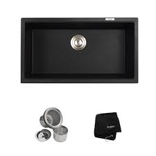 Constructed from 80% natural granite, with the look and feel of real stone, these modern kitchen sinks look striking in a variety of settings. Kraus Black Kitchen Sinks Bar Sinks The Home Depot Canada