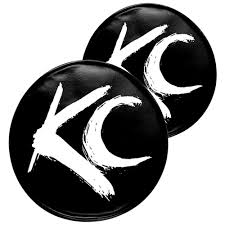 Kc Hilites 5117 6 Round Black Vinyl Light Covers With White Brushed Kc Logo For Daylighter Slimlite Pro Sport Hids Series