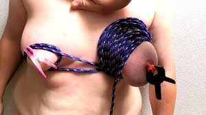 Ihre Brüste schön quälen mit Klammern und Abbinden | xHamster