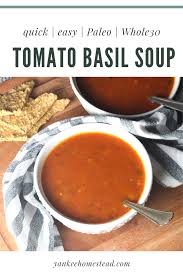 Quick And Easy Tomato Basil Soup Recipe In 2020 Tomato Basil Soup Tomato Basil Soup Easy Fast Healthy Meals