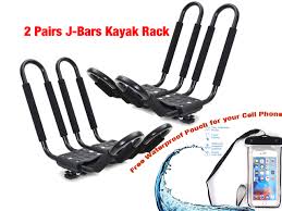 The plastic fishing rod holders are available from bass pro shops if you search 'kayak crates.' you'll also find plano versions.) Smarten Universal 2 Pairs J Bar Kayak Roof Rack Carrier Canoe Boat Surf Ski Roof Top Mount Car Suv Crossbar Waterproof Cellphone Bag Walmart Com Walmart Com