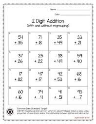 2 digit with regrouping name_ date_. 2 Digit Addition With And Without Regrouping Worksheet Tpt