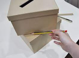 Wedding Card Box Basic Instructions Then Decorate As You Wish But With Wedding Colors And Bunting Saying Wedding Cards Card Box Wedding Diy Diy Card Box