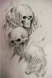 See No Evil Hear No Evil Speak No Evil Tattoo Drawings See No Evil Hear No Evil Speak No Evil Skull Tattoo Design 3 Skulls Drawing Evil Tattoos Skull Sleeve Tattoos
