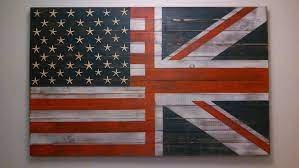 Half Usa With Starfish Stars Half Uk Flag Wall Art American Flag Wall Art Etsy Wall Art Flag Wall