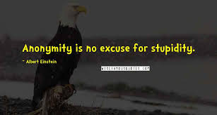 The universe and human stupidity; Albert Einstein Quotes Anonymity Is No Excuse For Stupidity