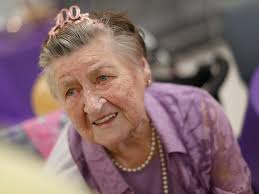 Adele Dombrowski turns 100 in Abington, with 'God as my co-pilot'