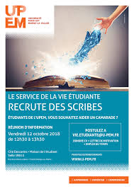 12 10 2018 Reunion D Information Sur Le Recrutement De Scribes A L Universite Vie Etudiante Lettre De Motivation Universite