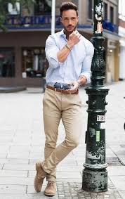 Profitez de la livraison gratuite et du retrait sous 1 heure en magasin. Tenue Classe Homme Vetement Homme Tendance Pantalon Beige Chemise Bleu Pastel Ceinture Casual Look For Men Business Casual Men Mens Fashion Business Casual