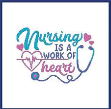 There are now reversed cross stitch patterns and a double cross stitch known as the leviathan cross stitch. Nursing Is A Work Of Heart Cross Stitch Pattern