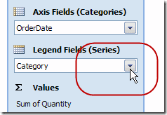 change the series order in a pivot chart excel pivot tables