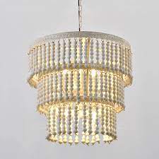 Black pendant light bar wood chandelier lighting kitchen island ceiling lights. Large Three Tiered White Wood Chandelier Beaded Lighting Vintage Retro Wooden Beaded Chandelier Lighting In Living Room Hallway Chandeliers Aliexpress