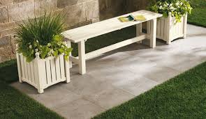 Cream Garden Bench And Planters Rustoleum Spray Paint Wooden Bench Outdoor Garden Bench Outdoor Decor