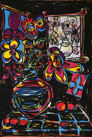 Blumenstilleben mit früchten (nr. 60) by Anton Henning (2016) : Print  Lithography