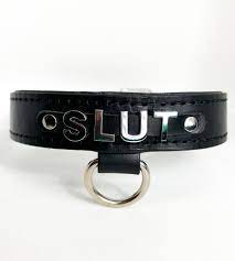 Black Leather Slut Collar/choker - Etsy